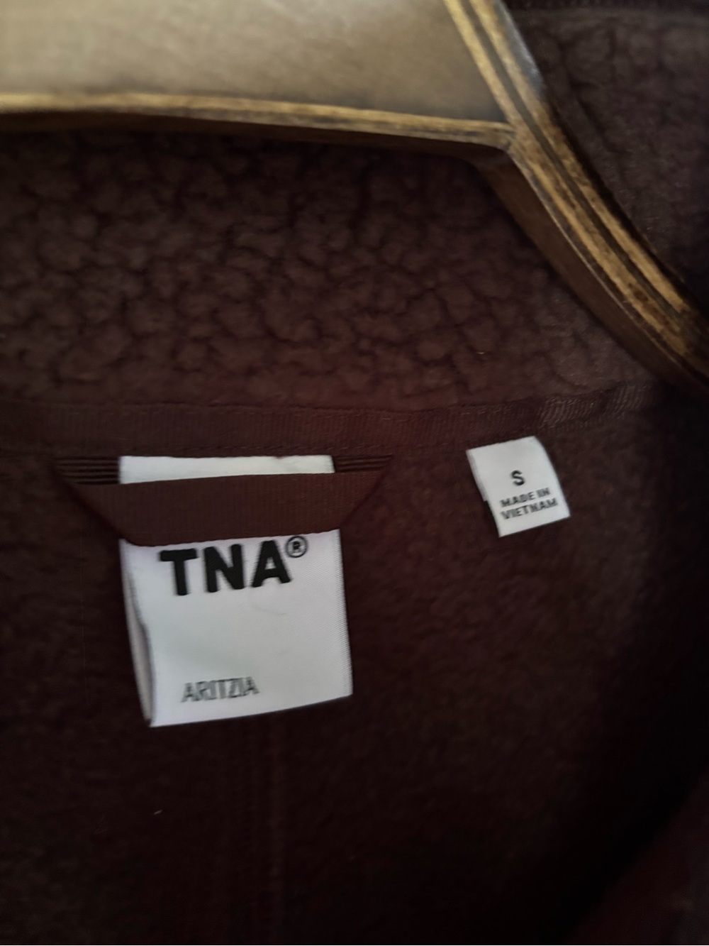 Aritzia TNA Quarter-Zip Fleece Brown Size Small (S) NWOT - Picture 2 of 3